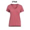 SOFRA Ladies Classic Fit V Neck Short Sleeve T Shirt Pack of 2